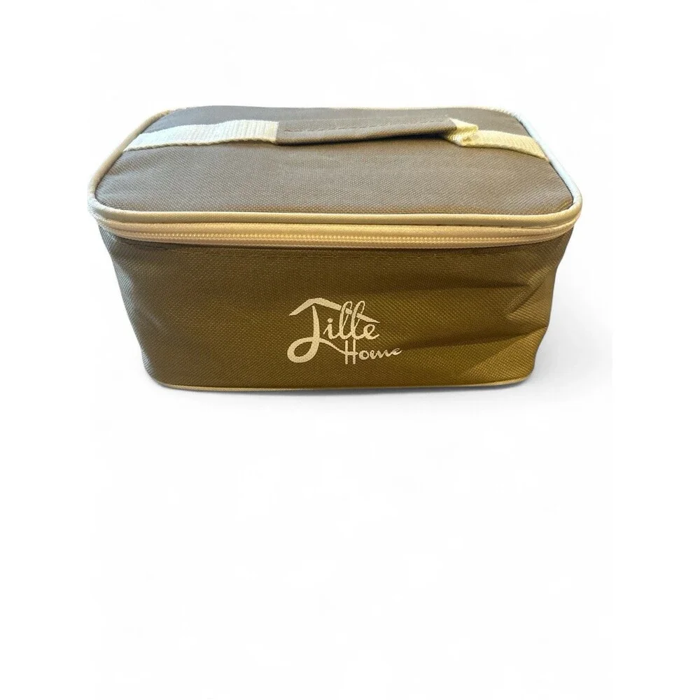 Lille Home Bento Lunch Box For Adults Stainless Steel w/ Insulated Bag & Cutlery